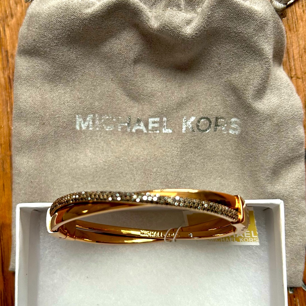 Michael Kors Rose-Gold Tone Criss-Cross Bangle Bracelet Nwt 65$
